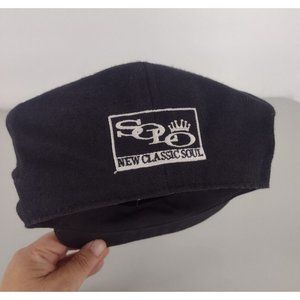 Vintage 90s SOLO Rave House Party Hip Hop Rap Newsboy Cap Hat Black Adult SZ L